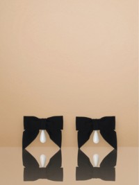 Resin Pearl Detail Oversized Bow Earrings