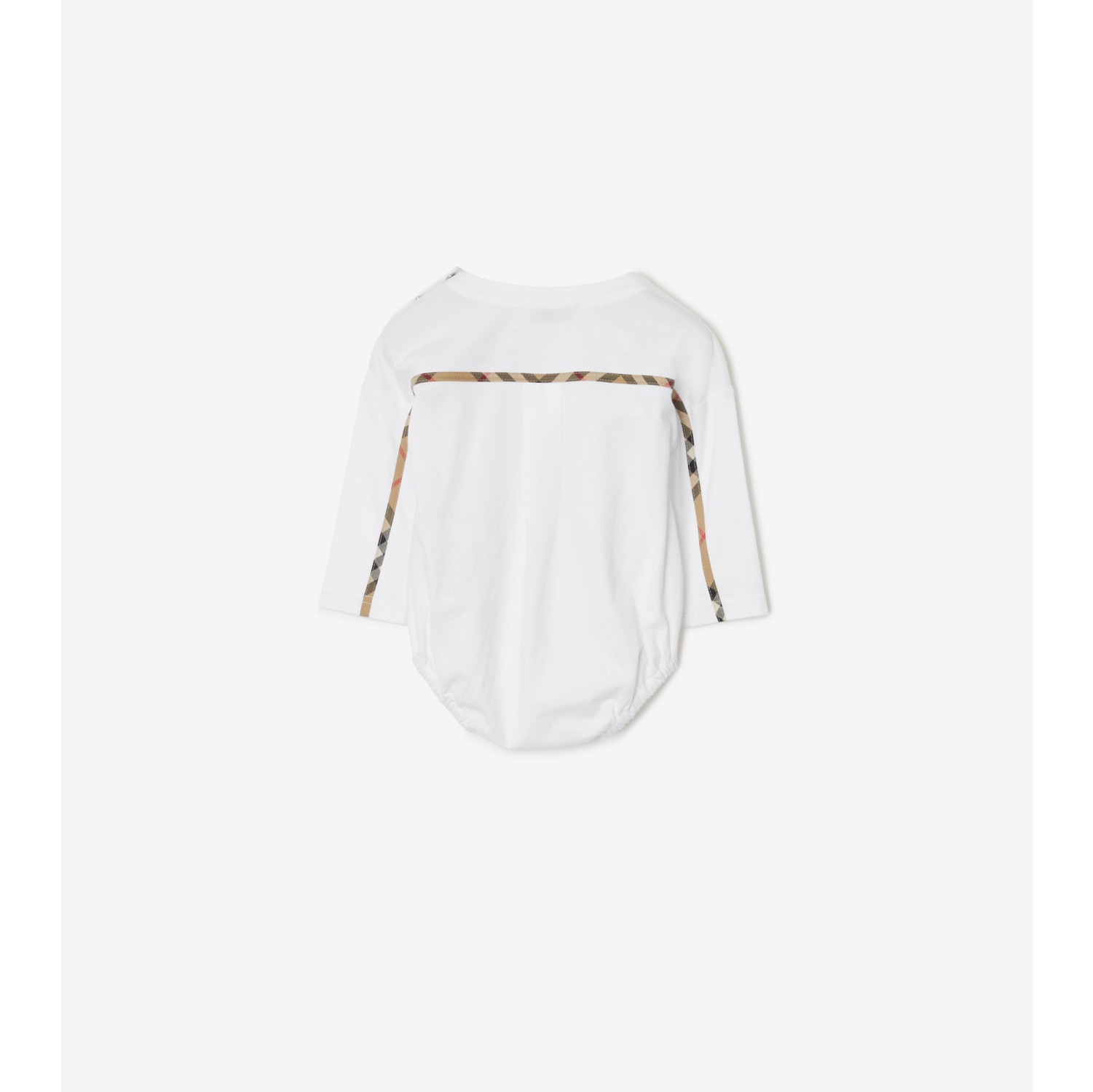 格纹装饰棉质婴儿连身衣
