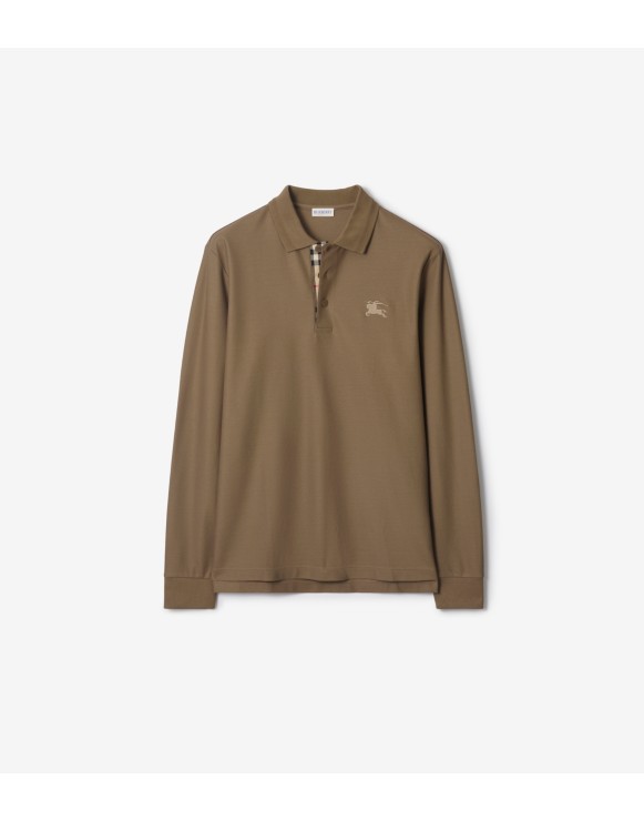 长袖棉质 Polo 衫
