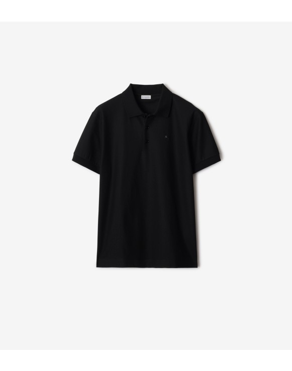 金属骑士徽标棉质 Polo 衫