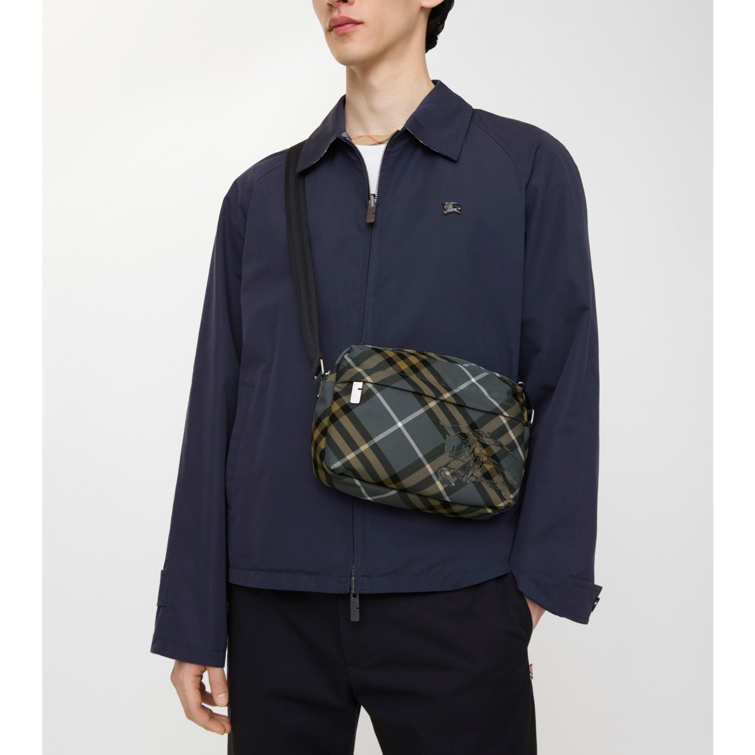 小号格纹斜背包