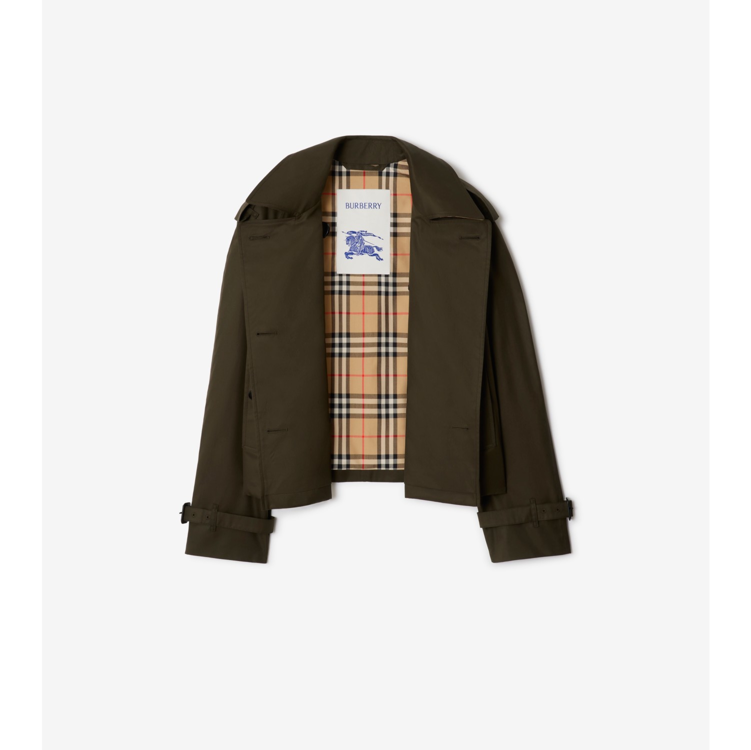 及腰短款轻薄嘎巴甸 Trench 外套