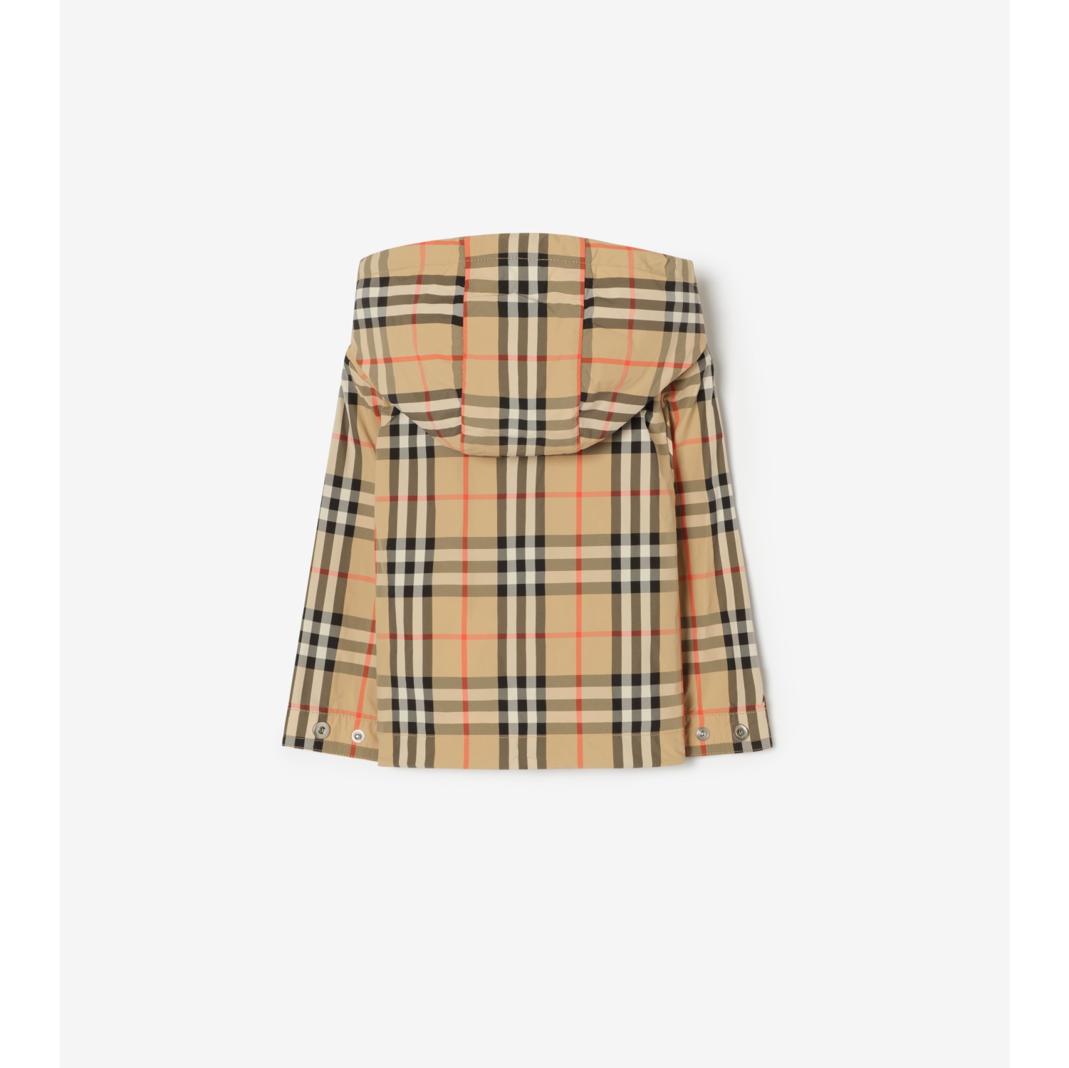 格纹尼龙连帽外套