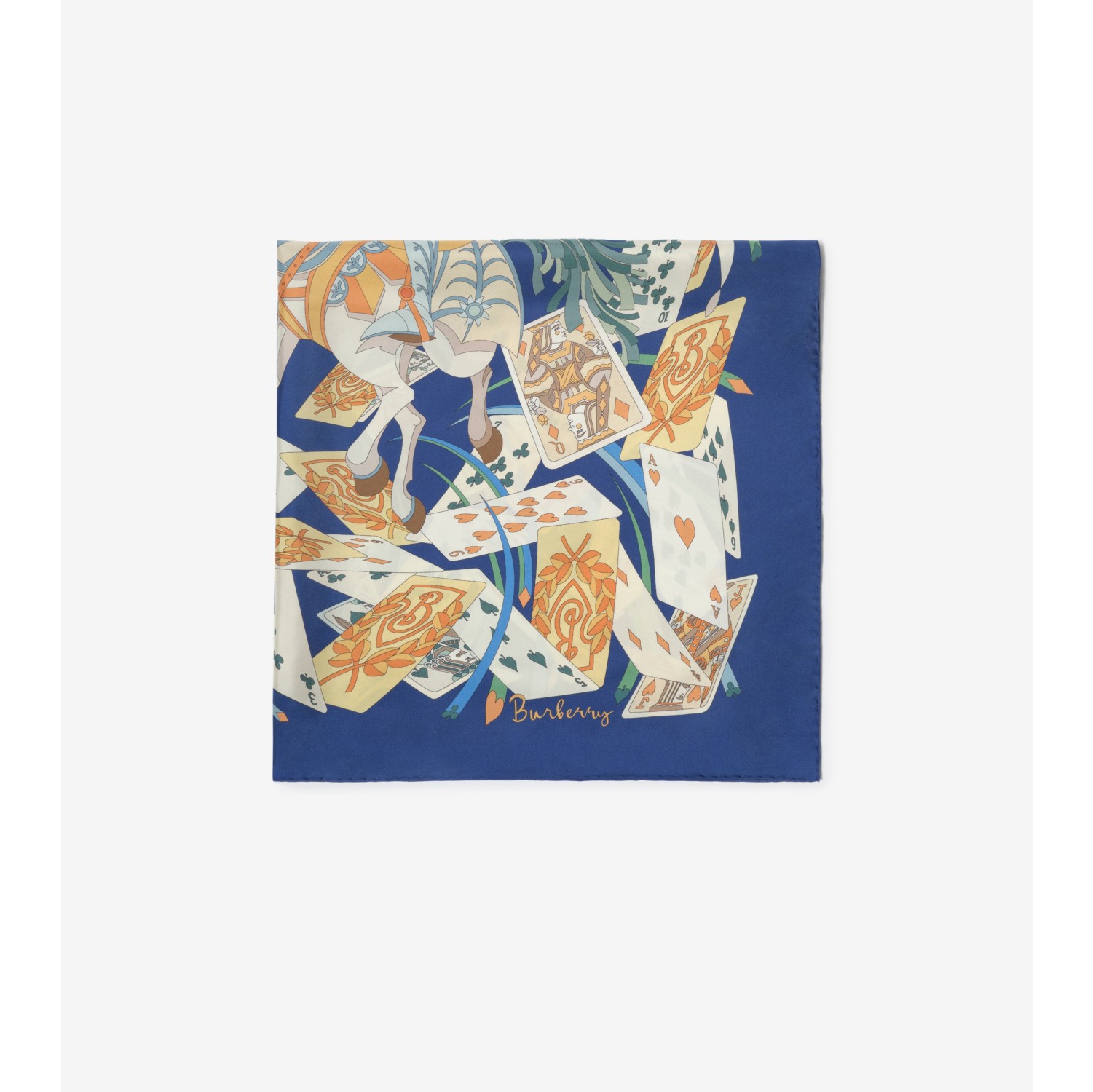 扑克牌印花丝巾