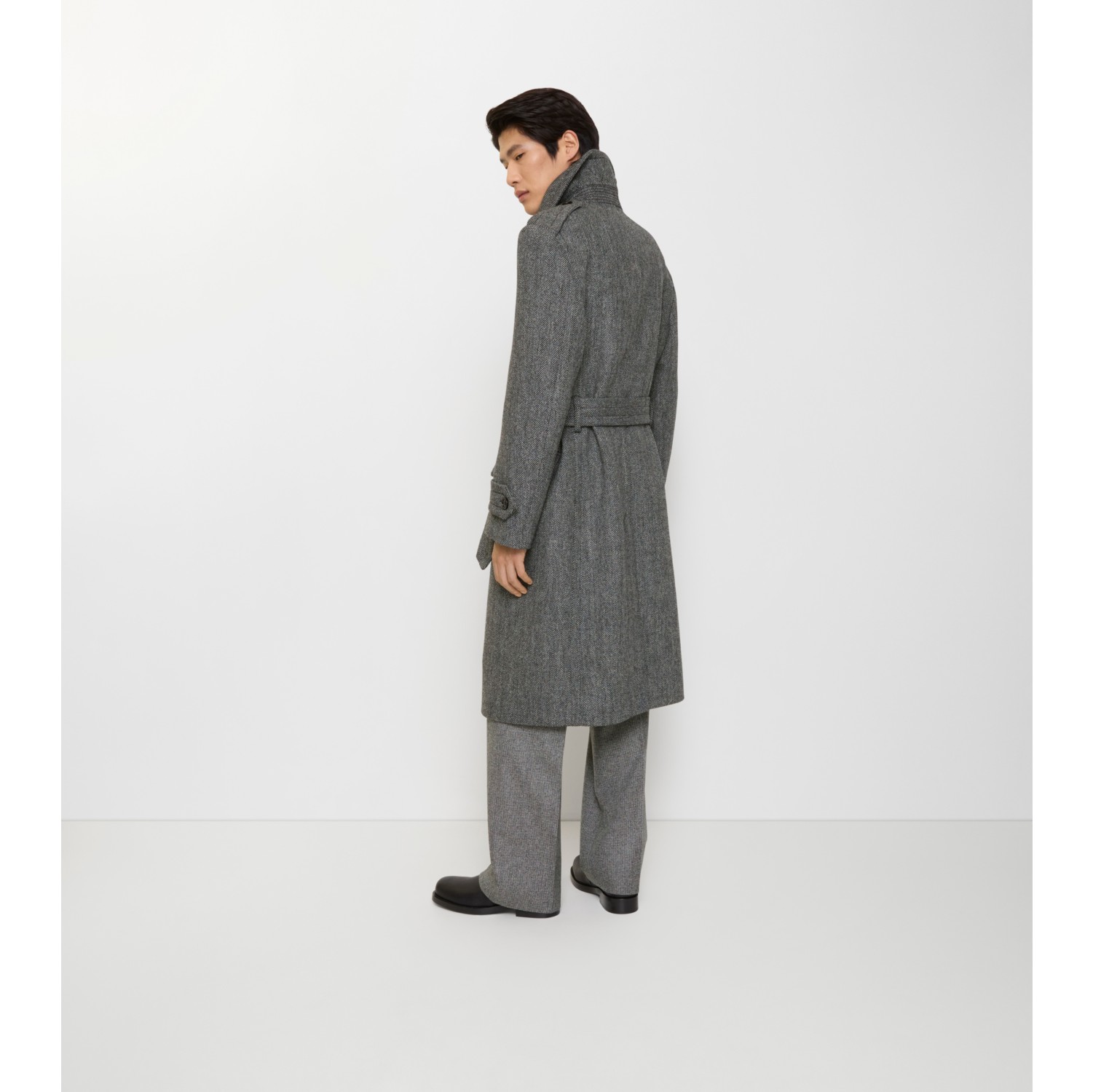 长款人字纹羊毛 Trench 风衣