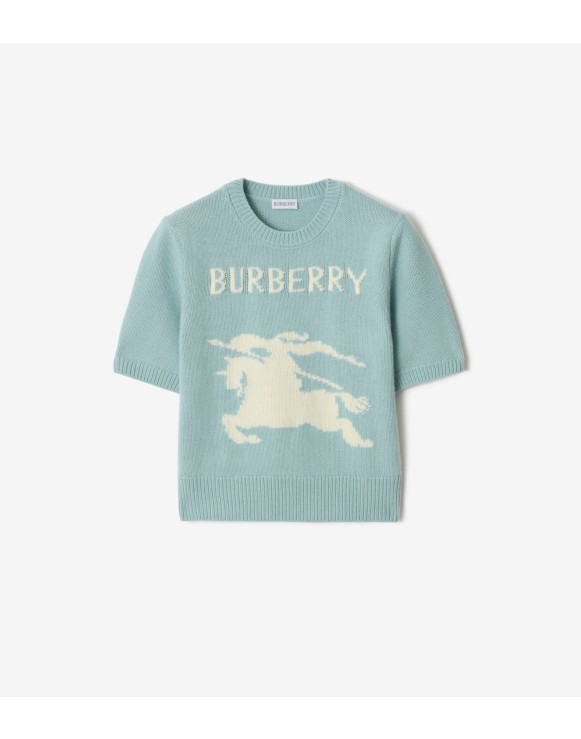 马术骑士徽标羊毛羊绒混纺上衣