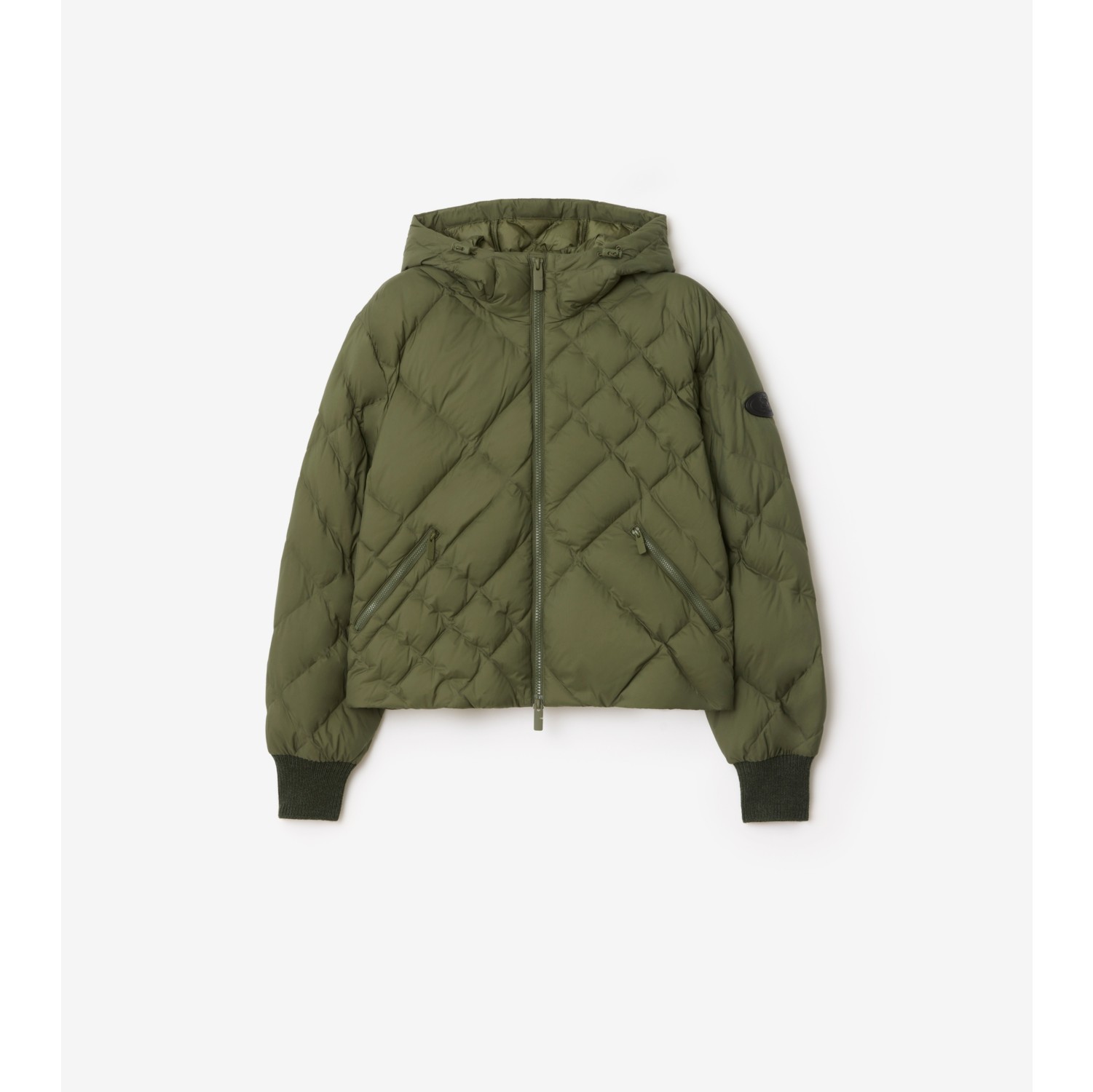 格纹缝线尼龙 Delley 羽绒服