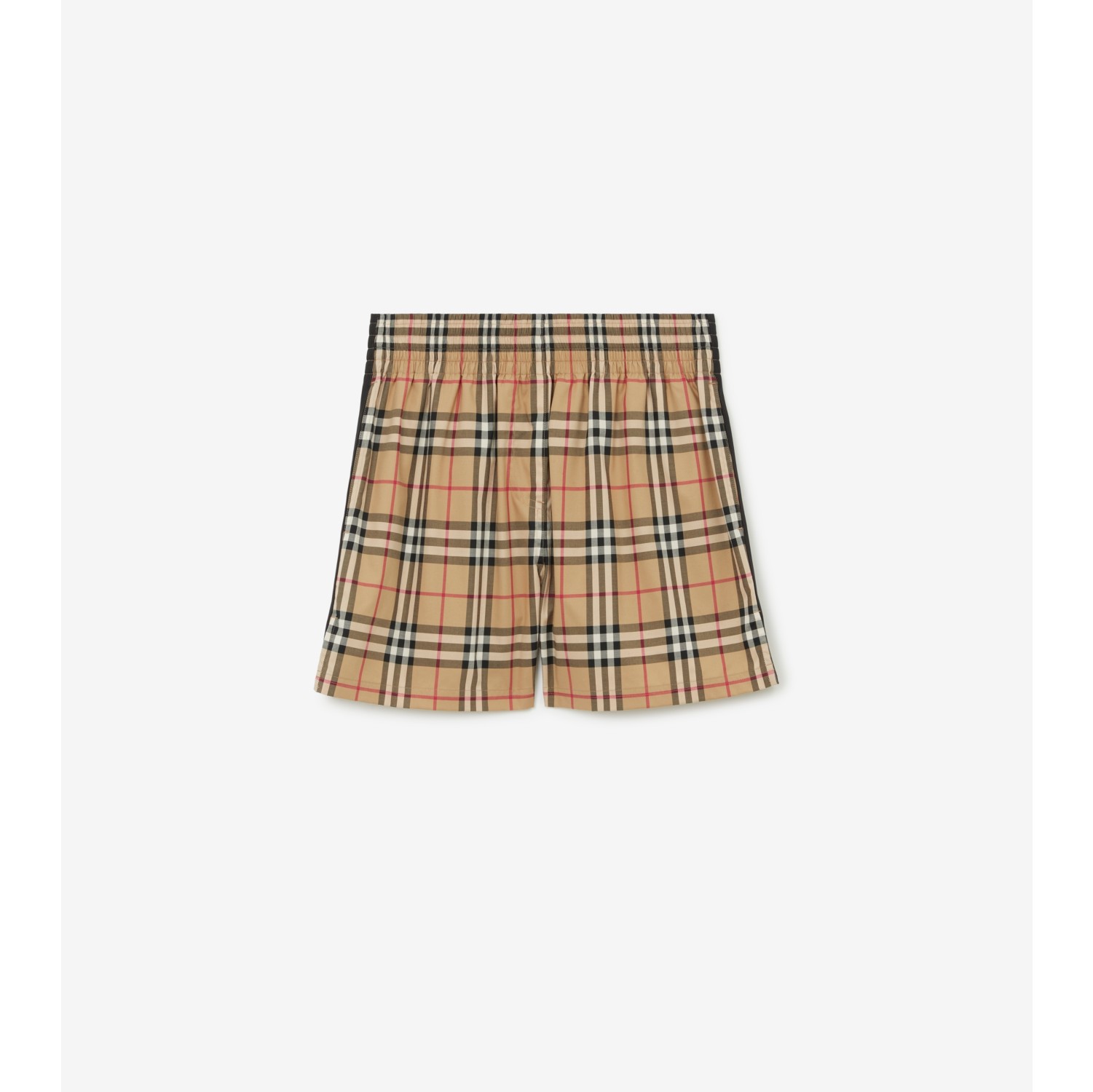 格纹弹力棉质短裤