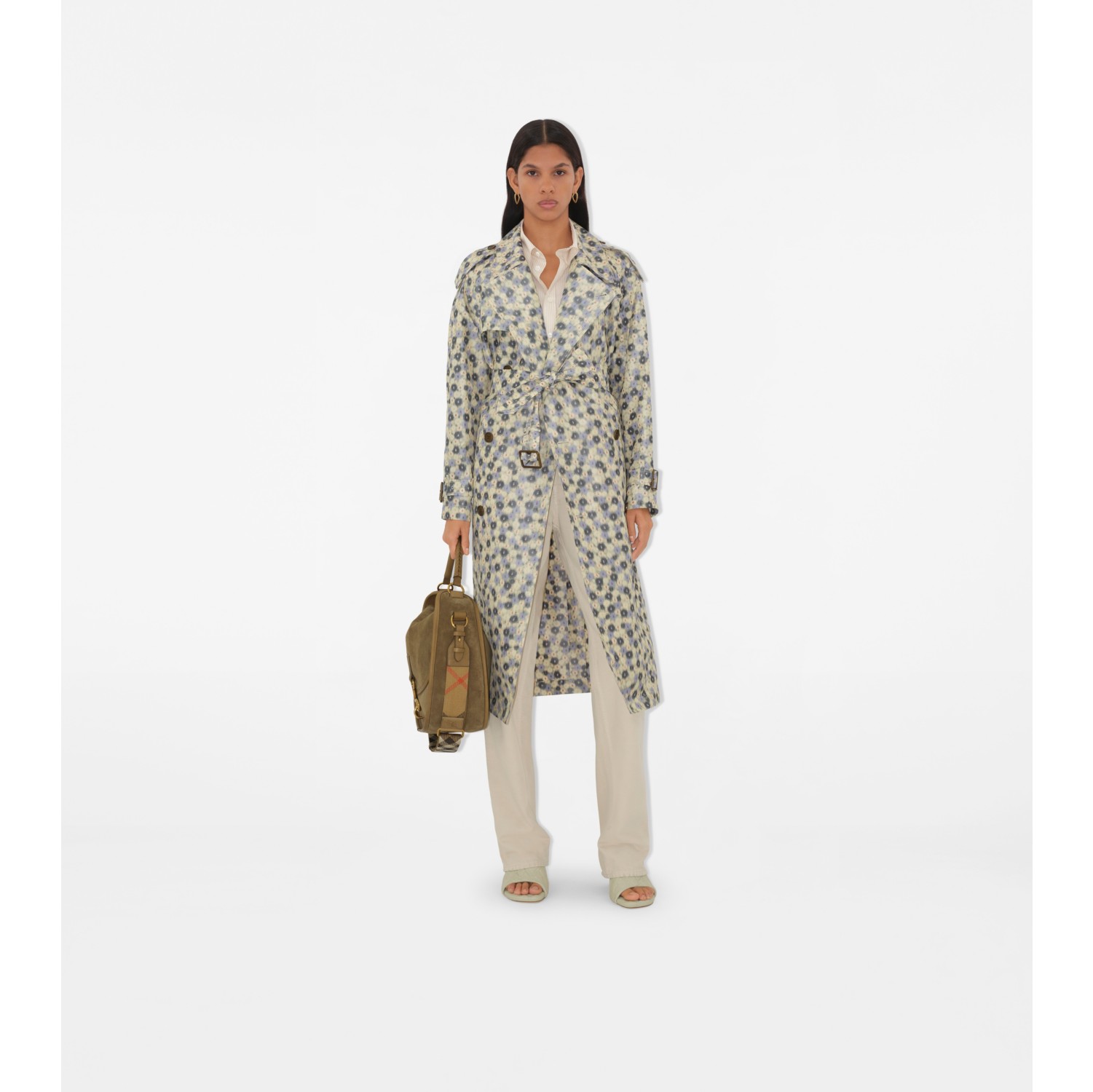 长款雏菊图案轻盈 Trench 风衣