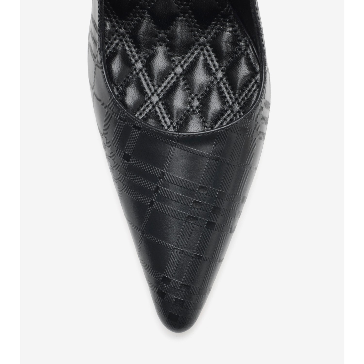 格纹皮革 Dame 高跟鞋