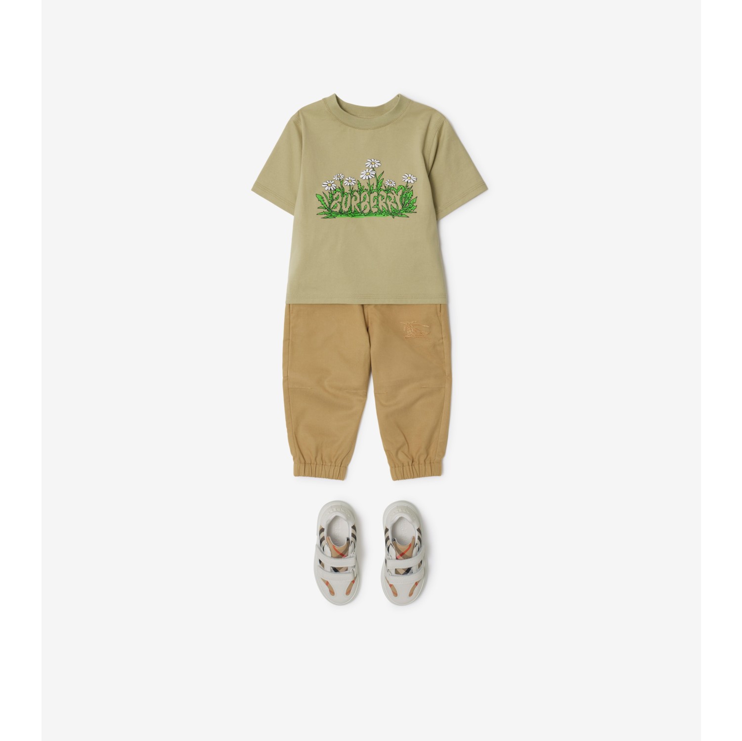 雏菊徽标印花棉质 T 恤衫