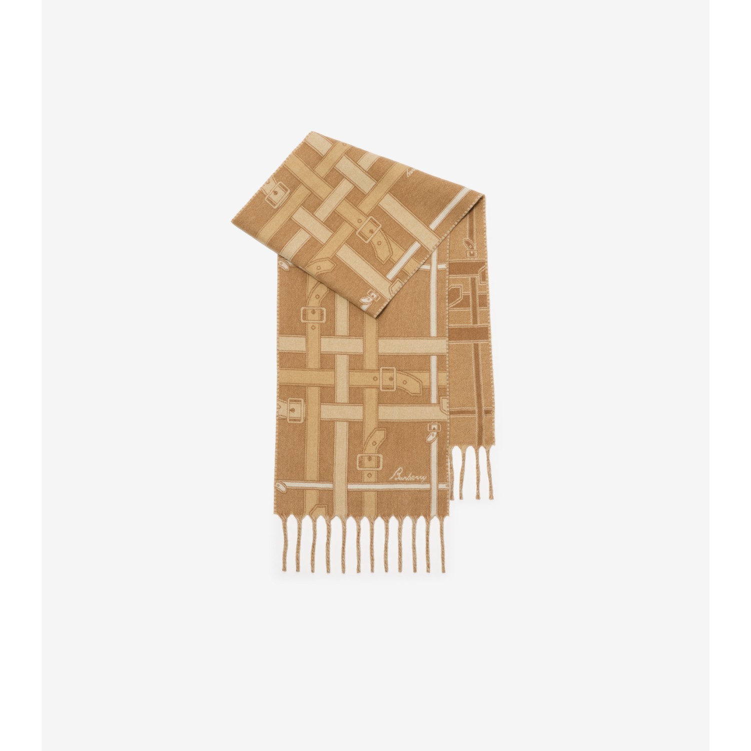 腰带格纹羊绒围巾