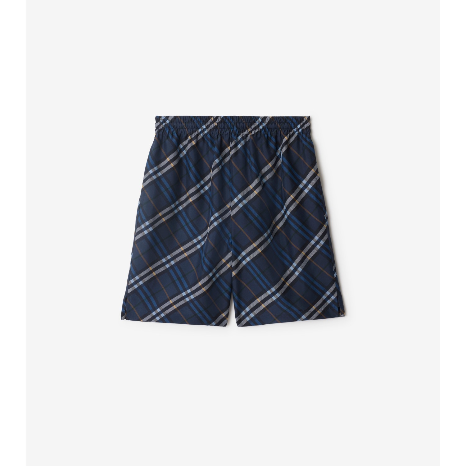 格纹丝质府绸短裤