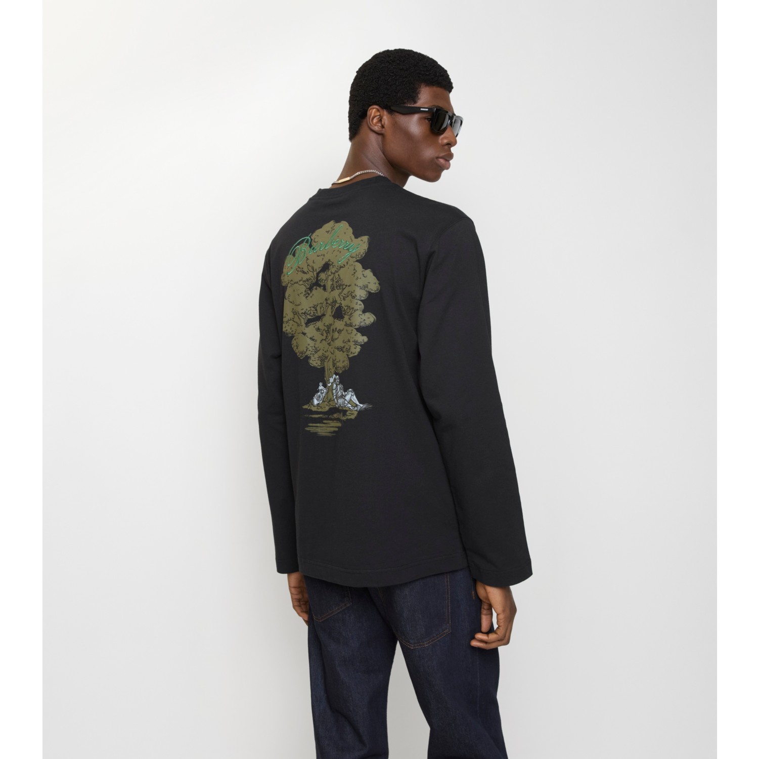 小憩骑士印花棉质长袖 T 恤衫