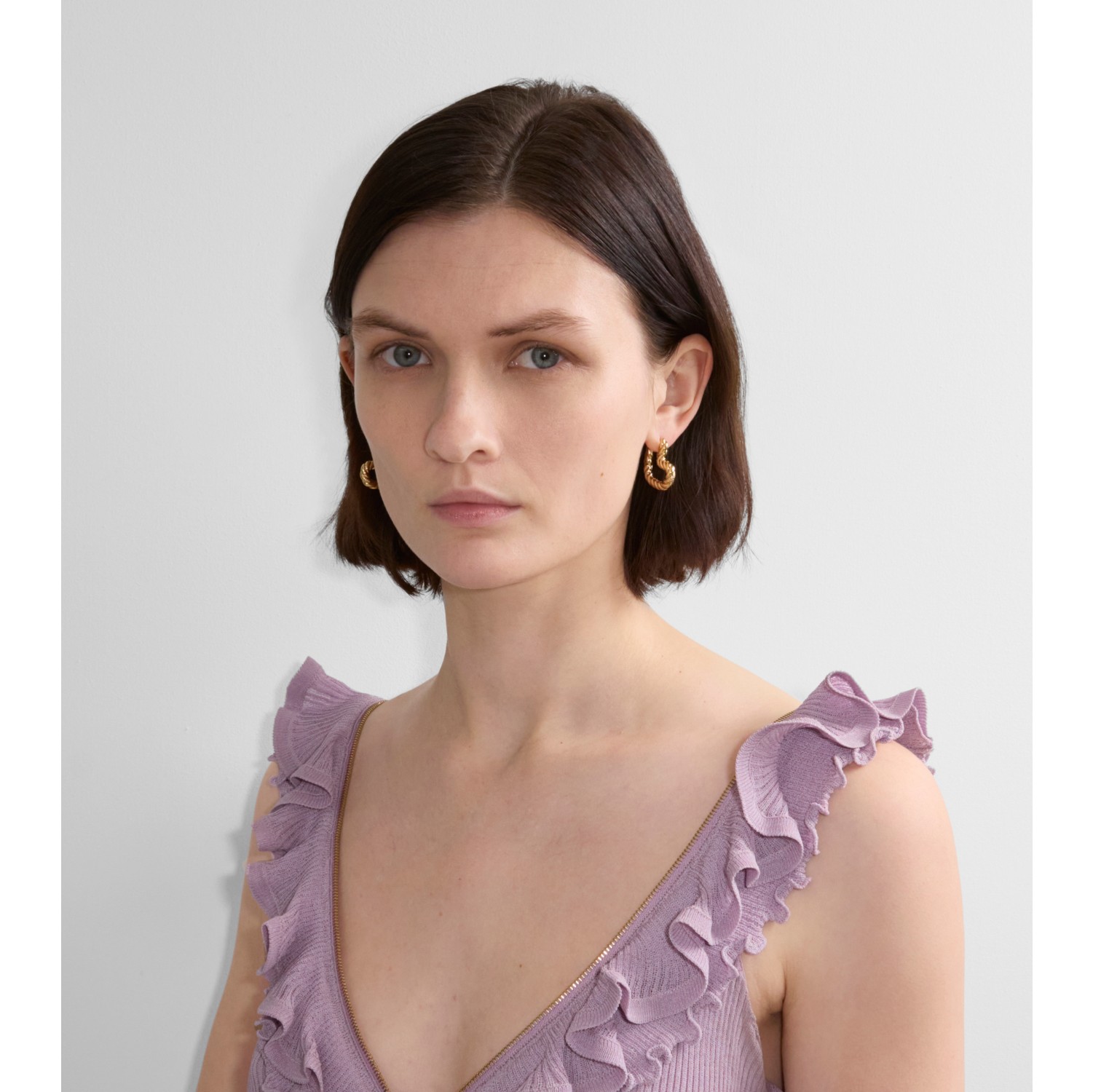 心形扭纹环状耳环