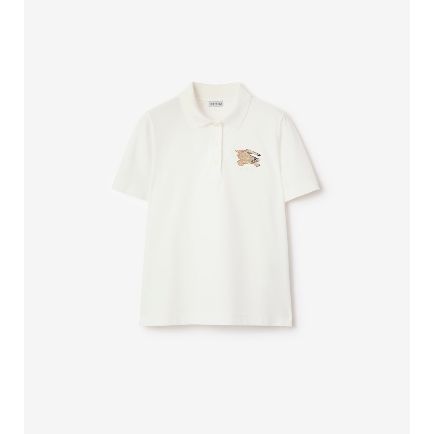 骑士徽标格纹棉质 Polo 衫