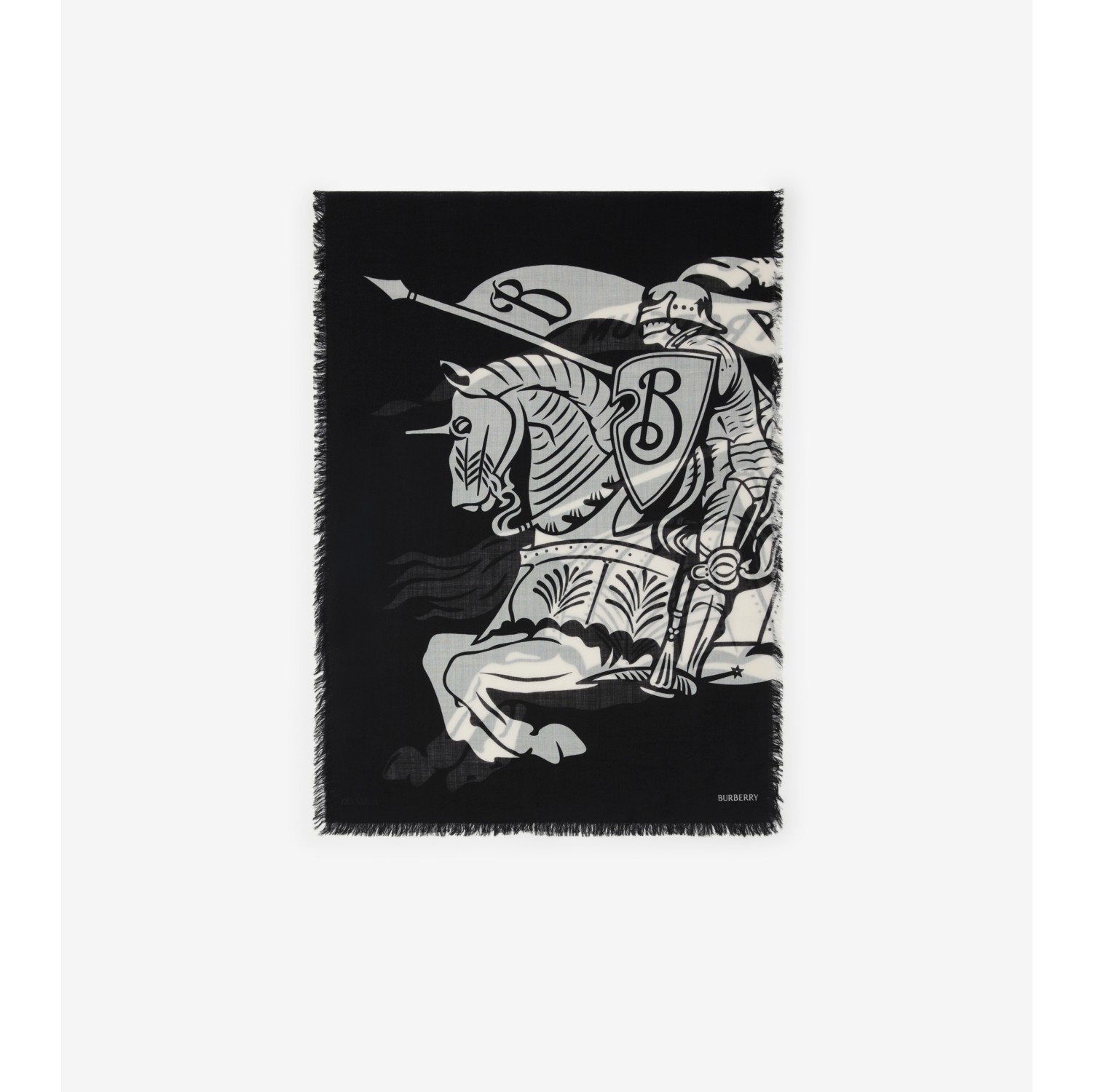 宽版马术骑士徽标羊毛围巾