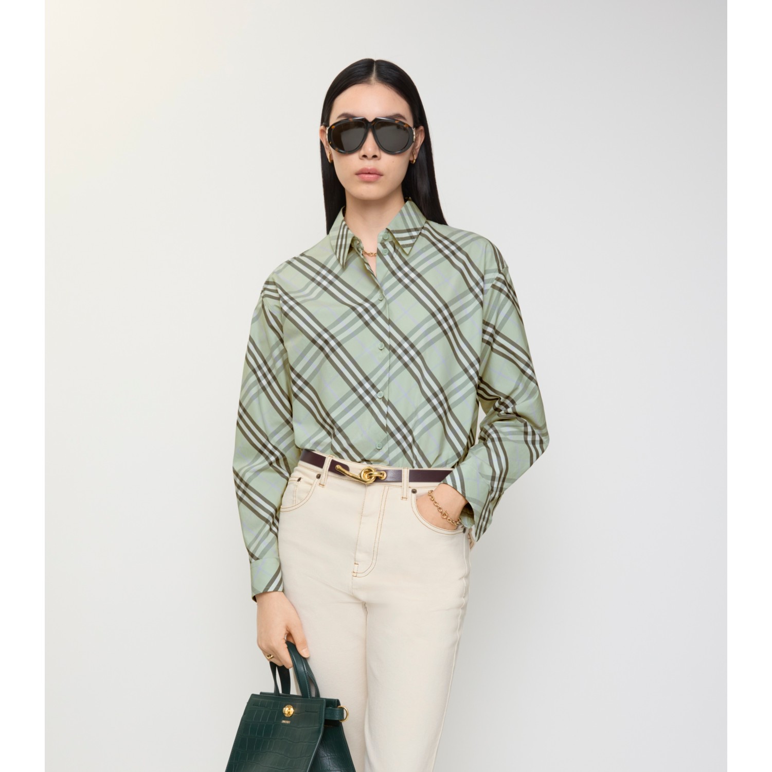 休闲版型格纹棉质衬衫