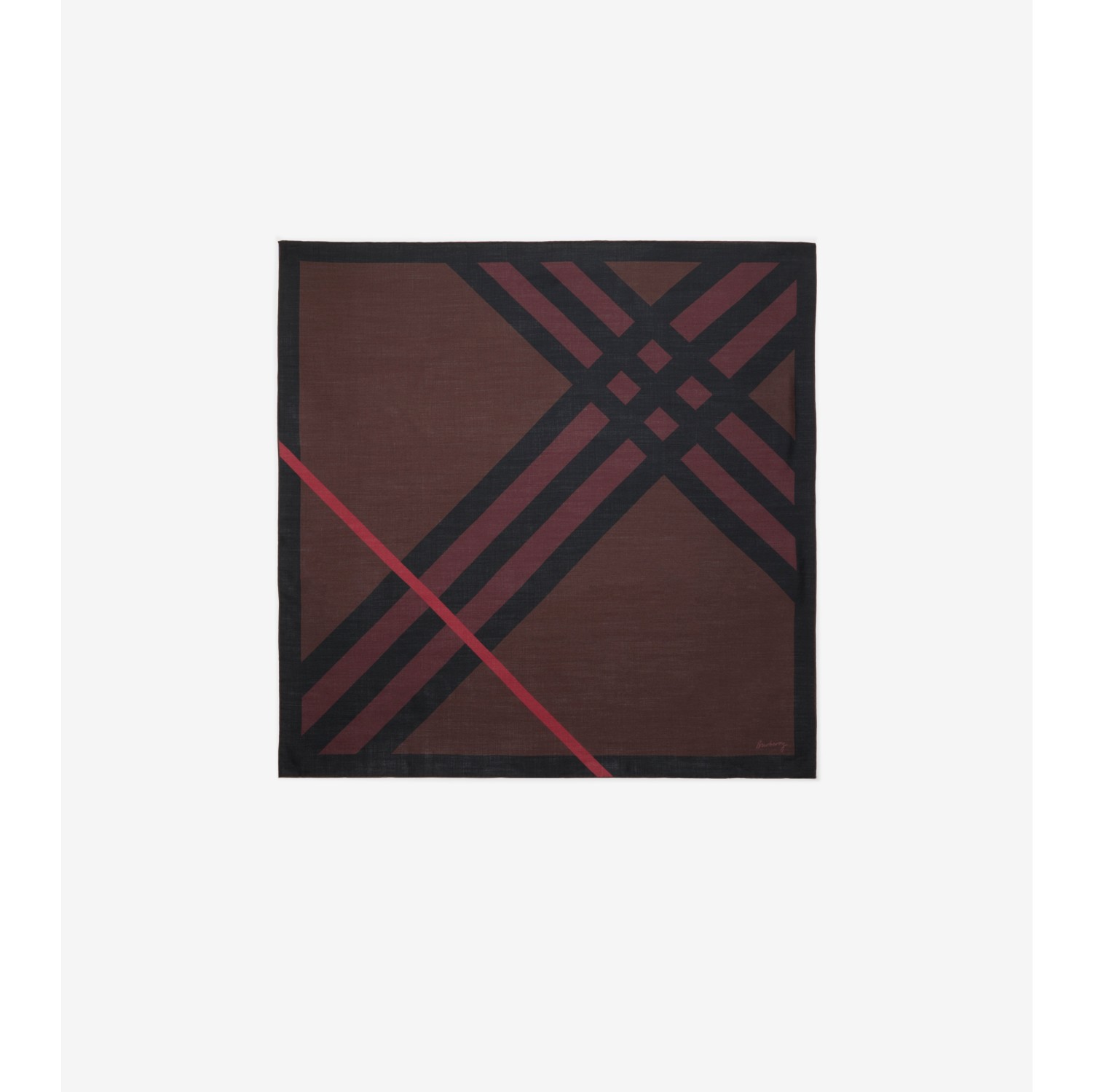 格纹丝绒混纺围巾