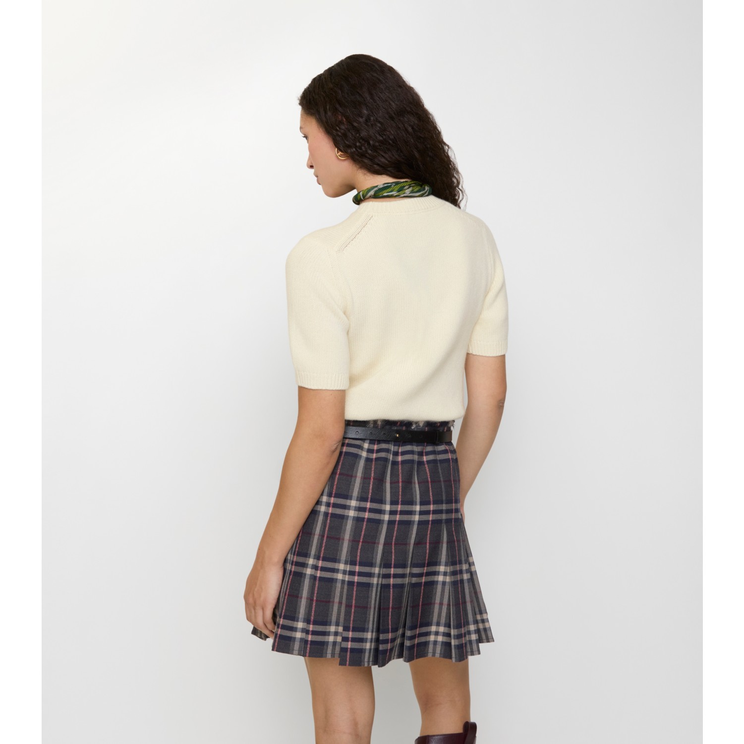 马术骑士徽标羊毛羊绒混纺上衣