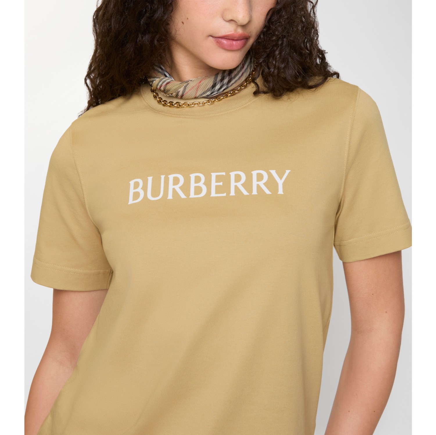 徽标装饰棉质 T 恤衫