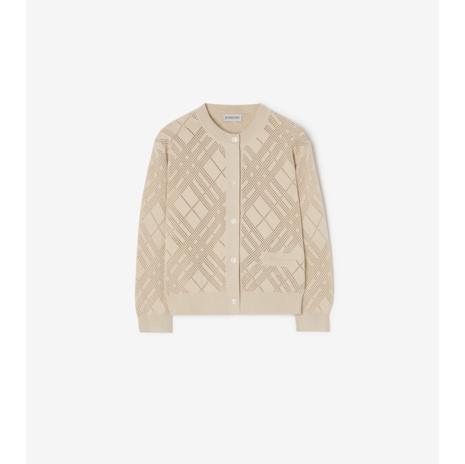 镂空针织棉质开衫