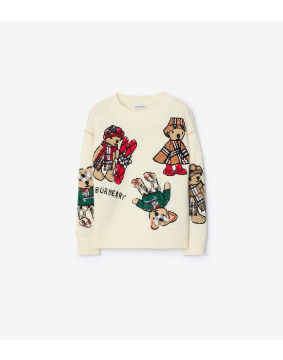 Thomas 泰迪熊及朋友嵌花羊毛混纺针织衫