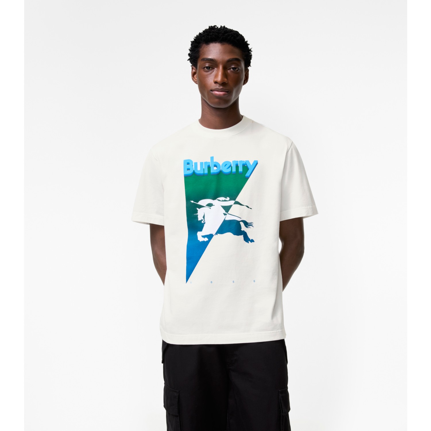 马术骑士徽标棉质 T 恤衫