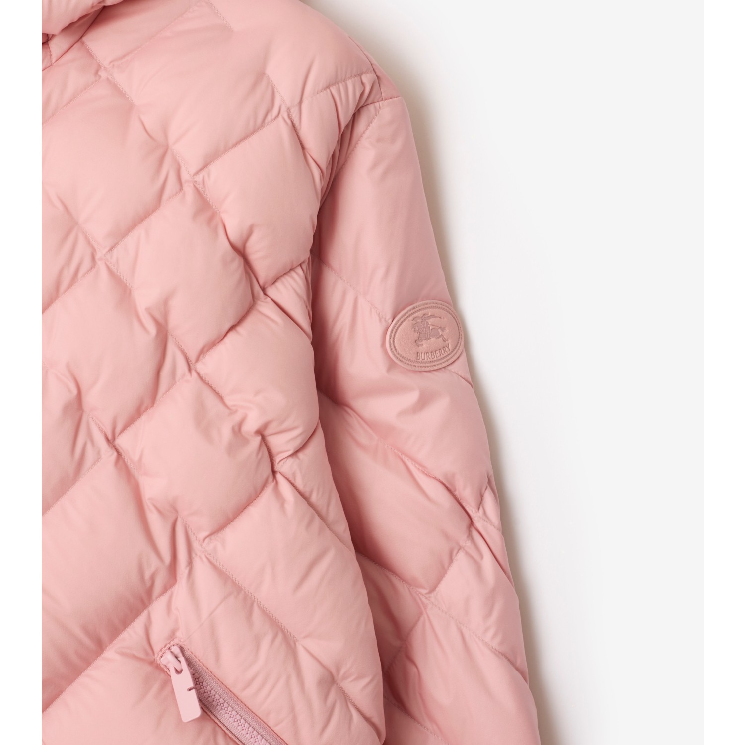 格纹缝线尼龙 Delley 羽绒服