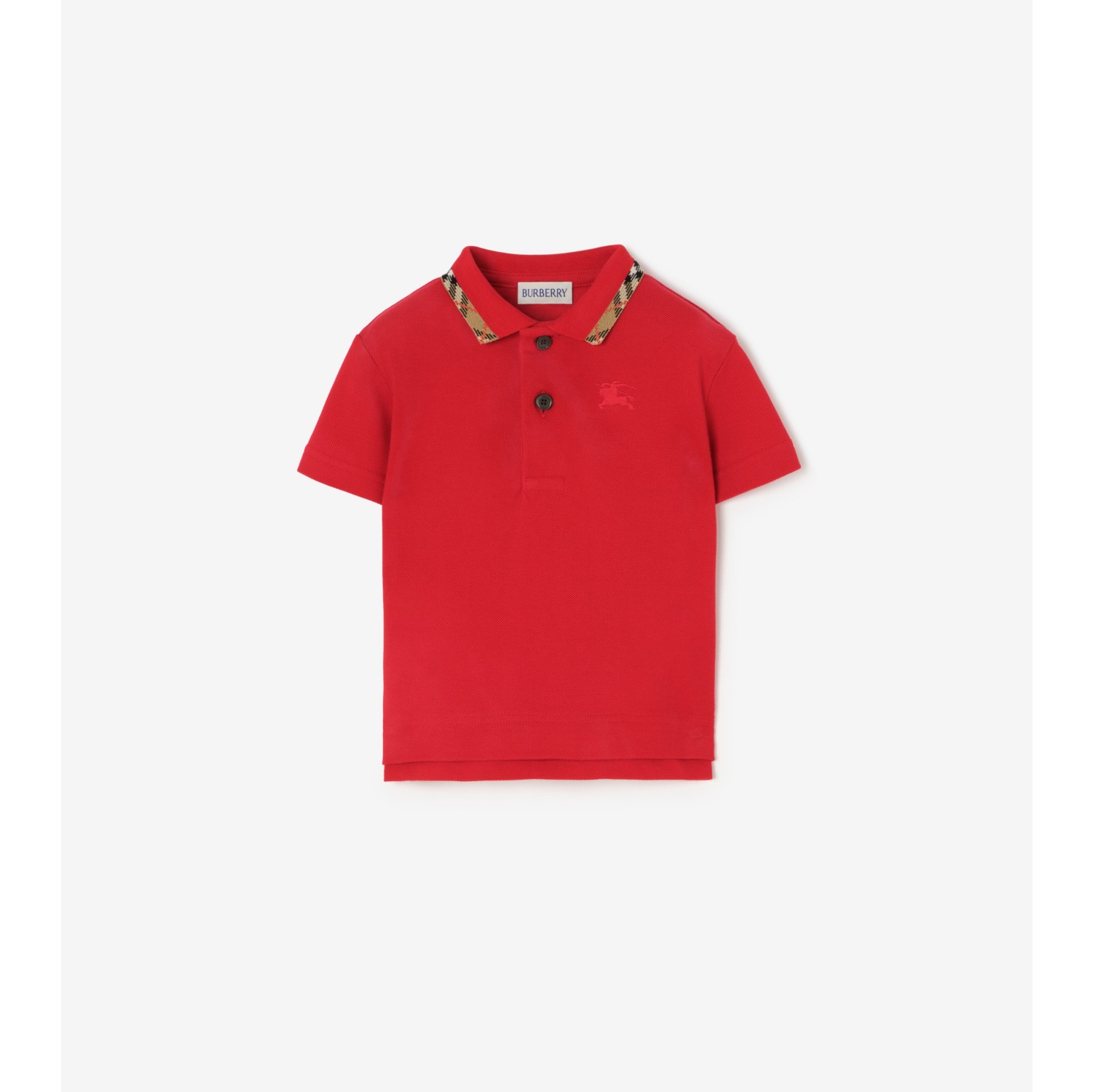 格纹衣领棉质 Polo 衫
