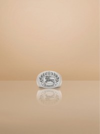Engraved EKD Palladium-plated Signet Ring