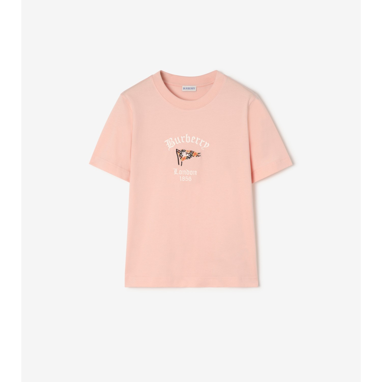 格纹旗帜图案棉质 T 恤衫