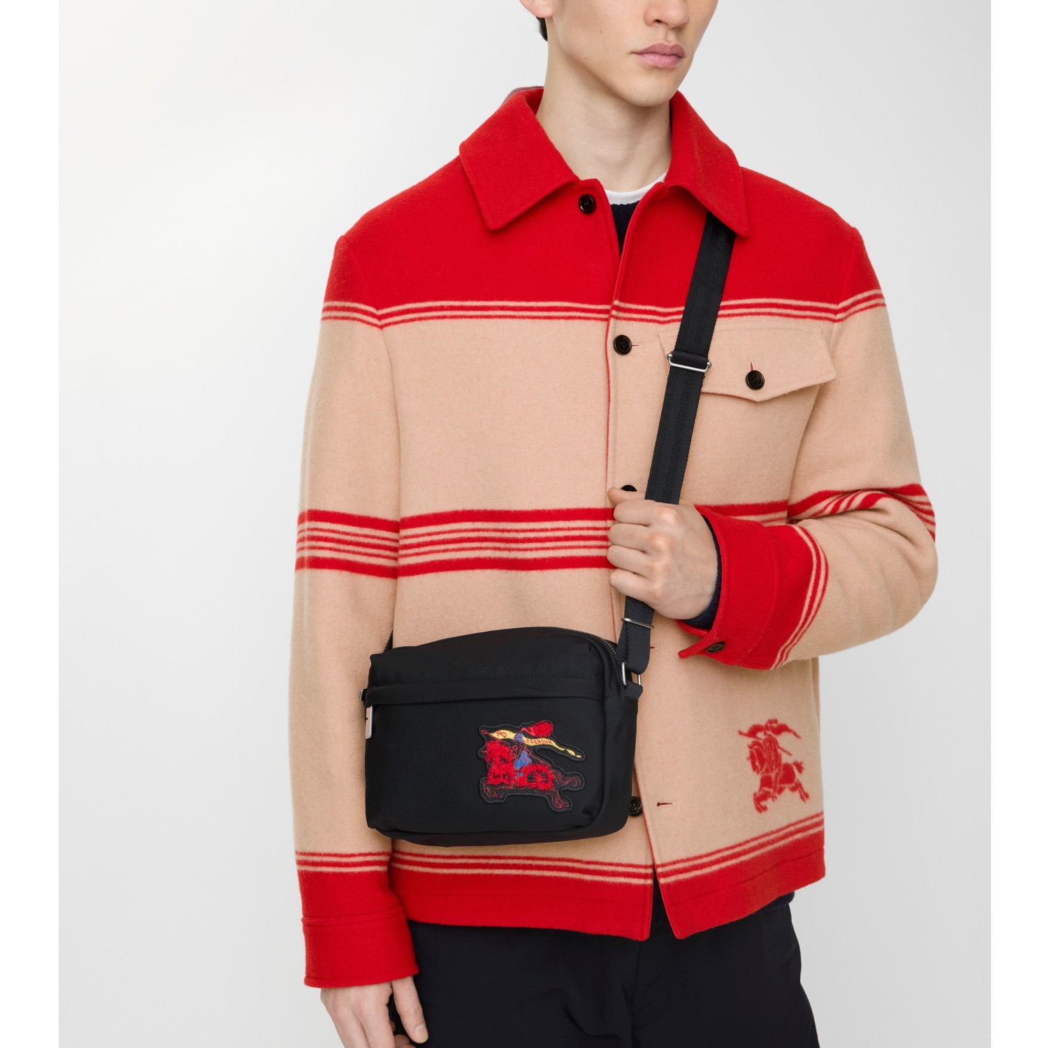 马术骑士徽标斜背包