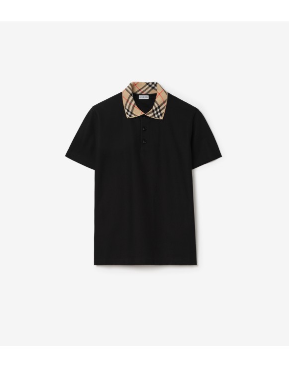 格纹衣领棉质 Polo 衫