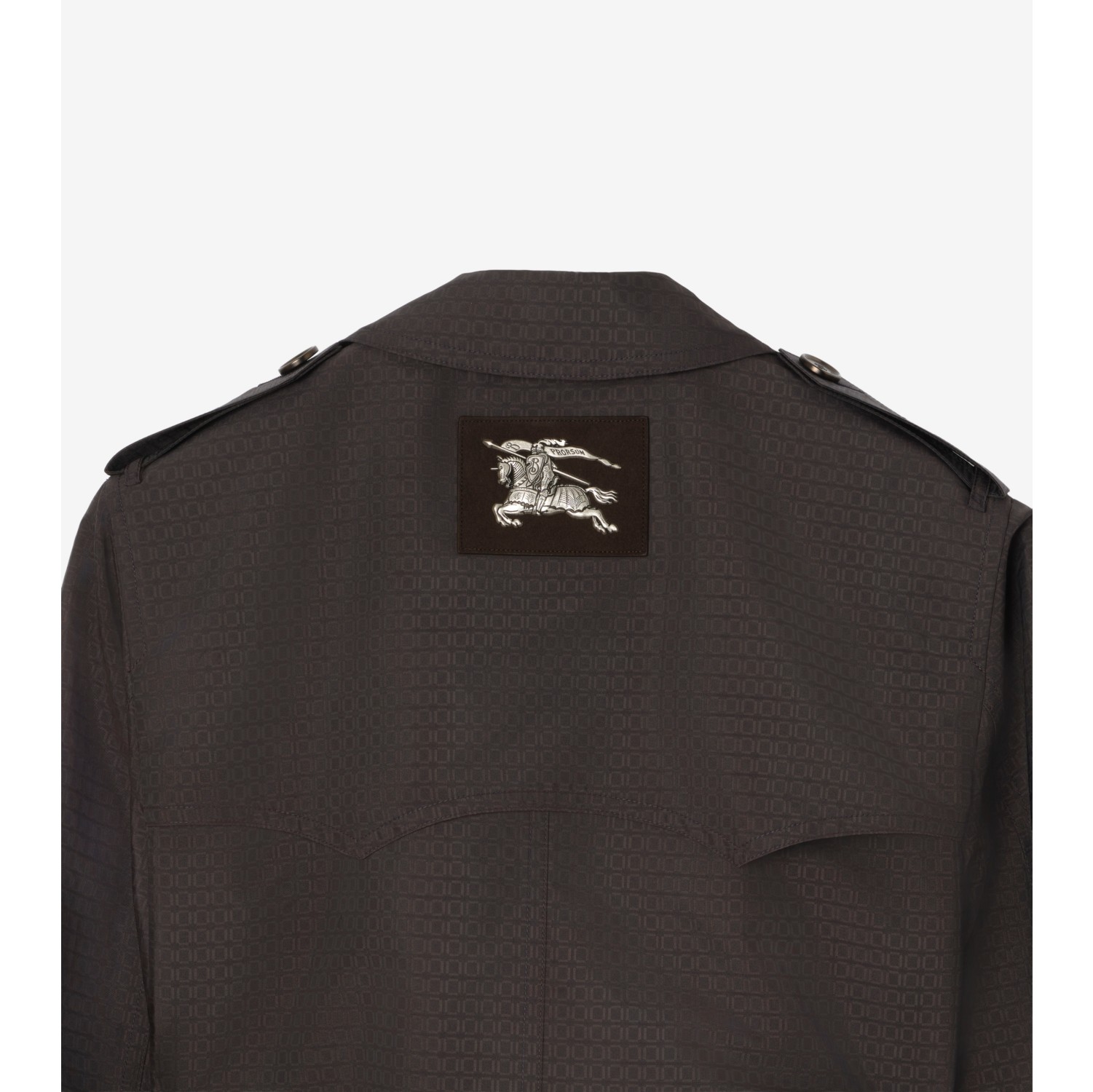 几何图案尼龙混纺长款 Foxfield Trench 风衣