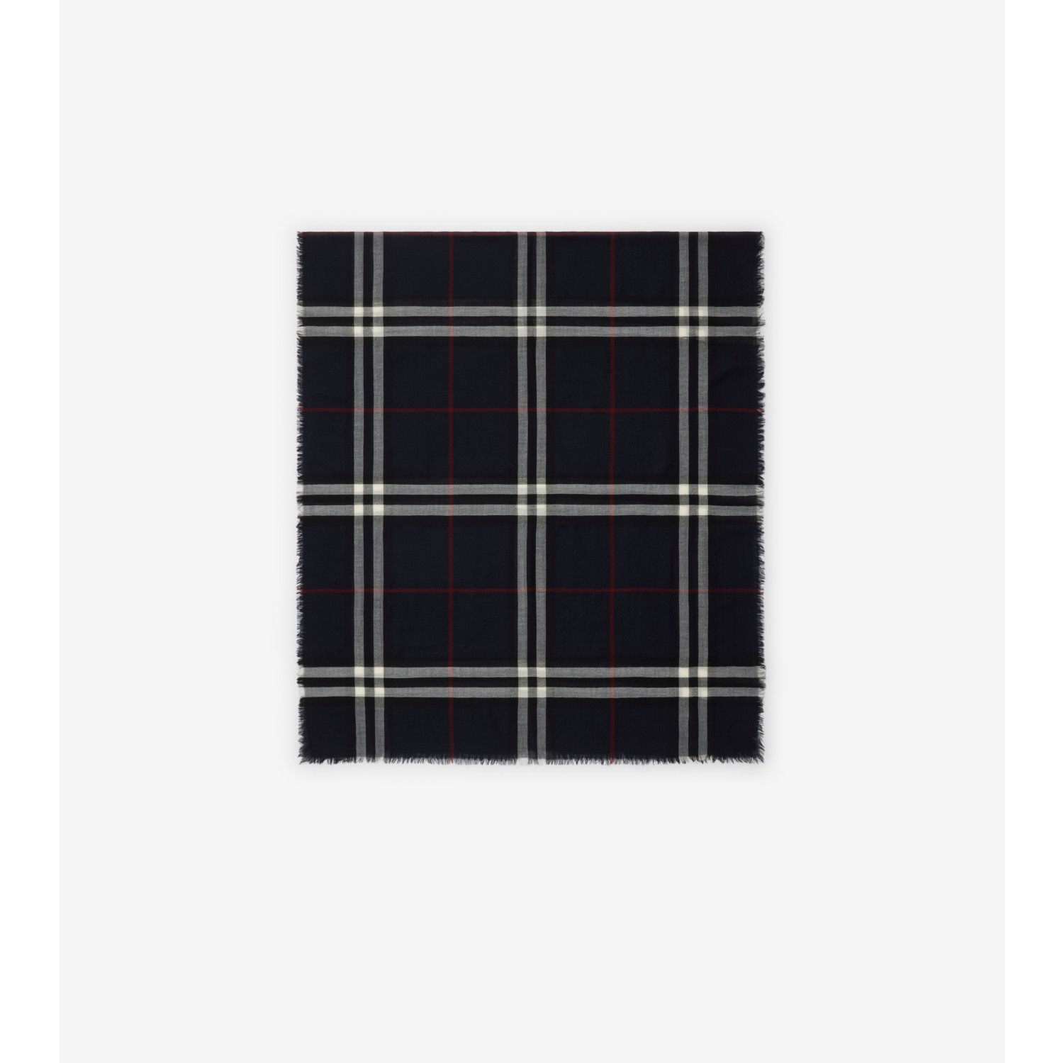 宽版格纹羊毛围巾