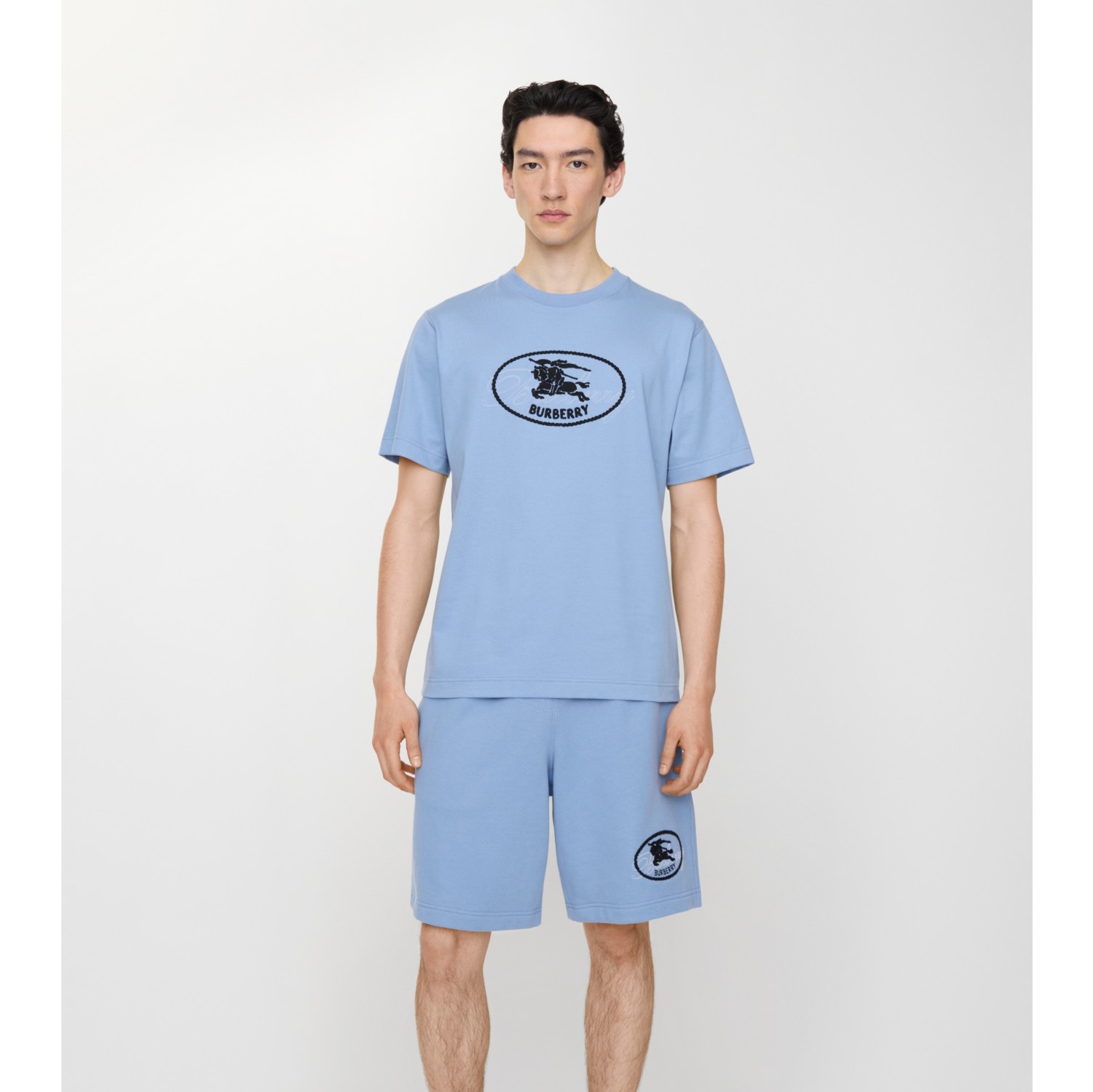 骑士印章棉质短裤