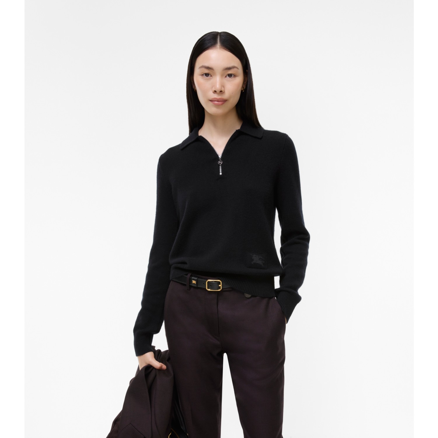 长袖羊绒 Polo 衫