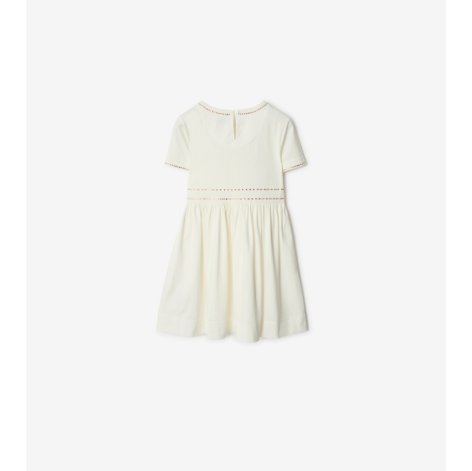 人造水晶马术骑士徽标装饰棉质连衣裙