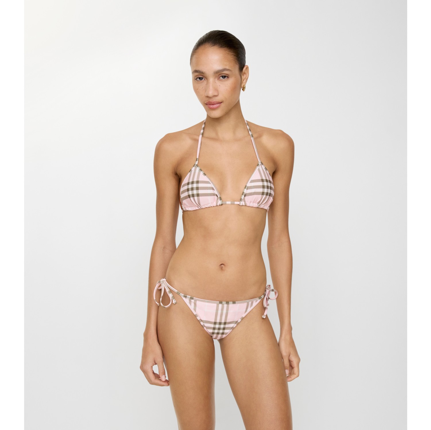 格纹比基尼上衣