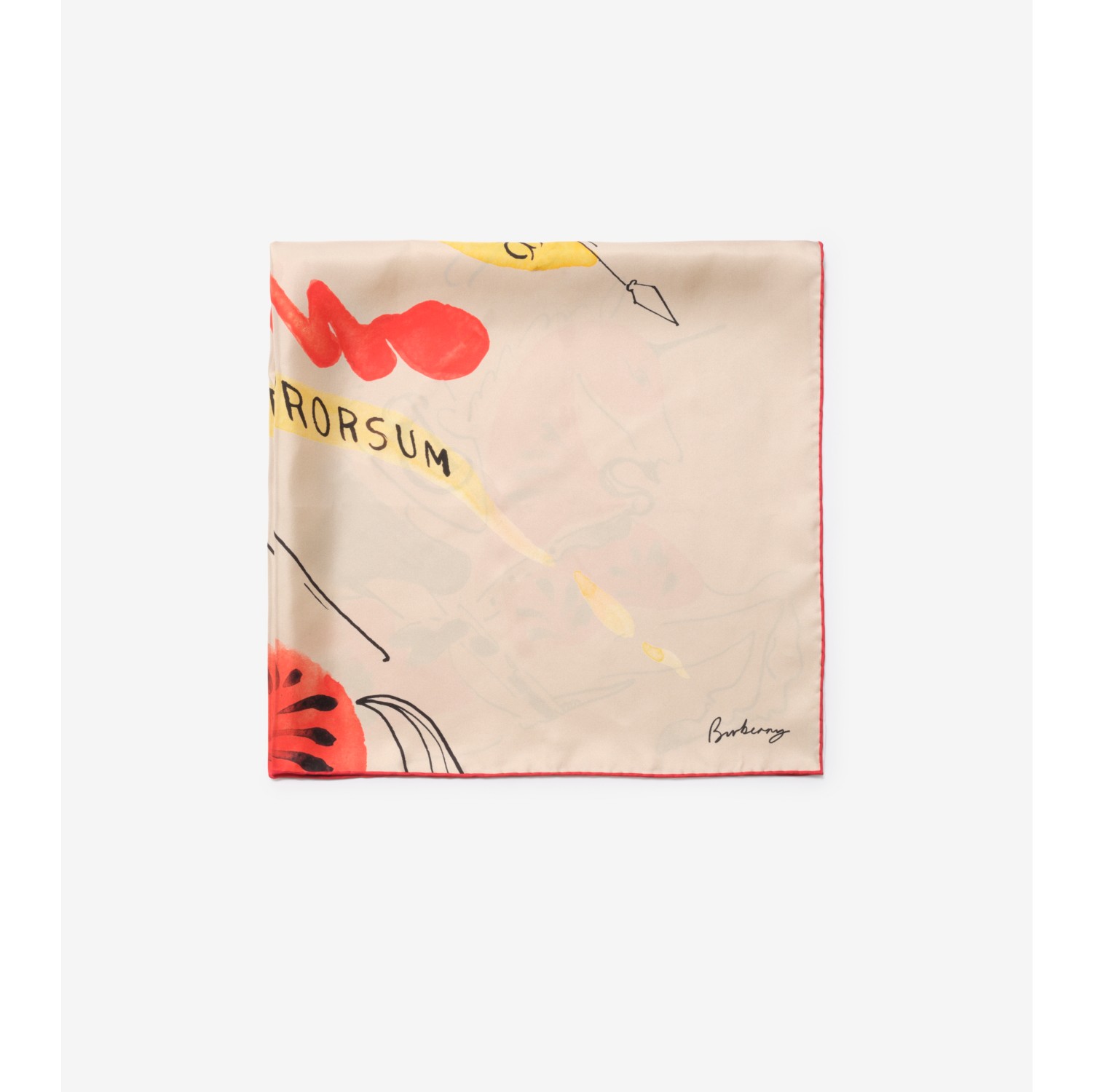 水彩马术骑士徽标印花丝巾