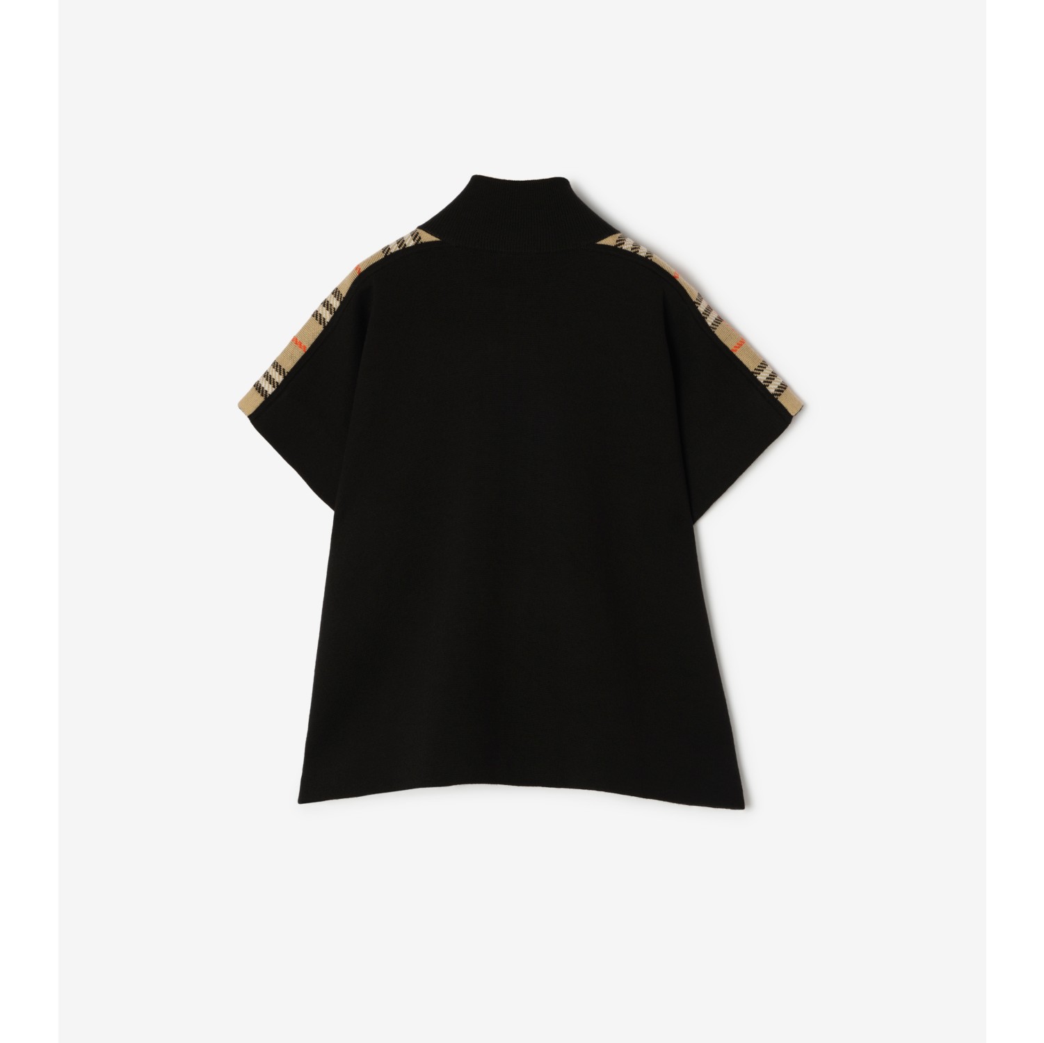 格纹装饰羊毛斗篷