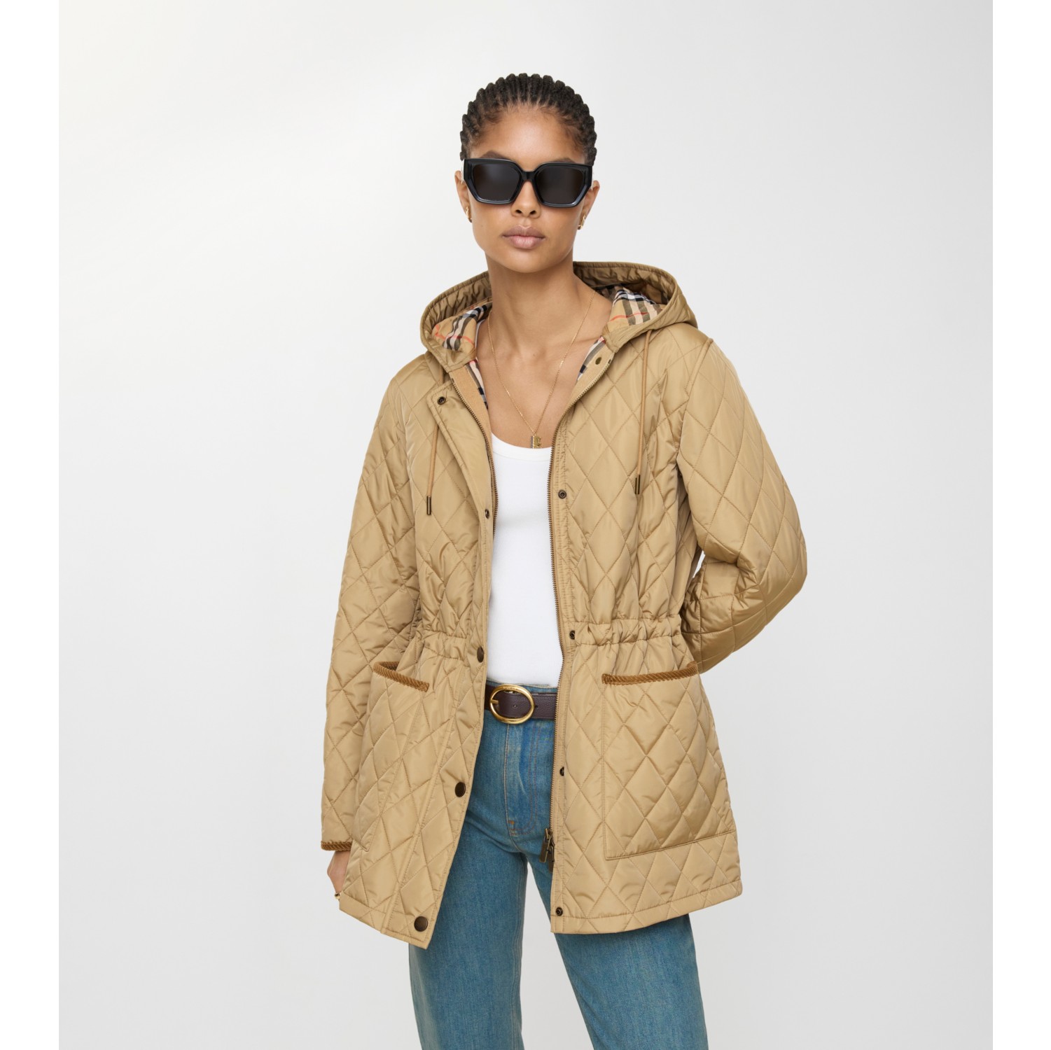 绗缝尼龙风雪大衣