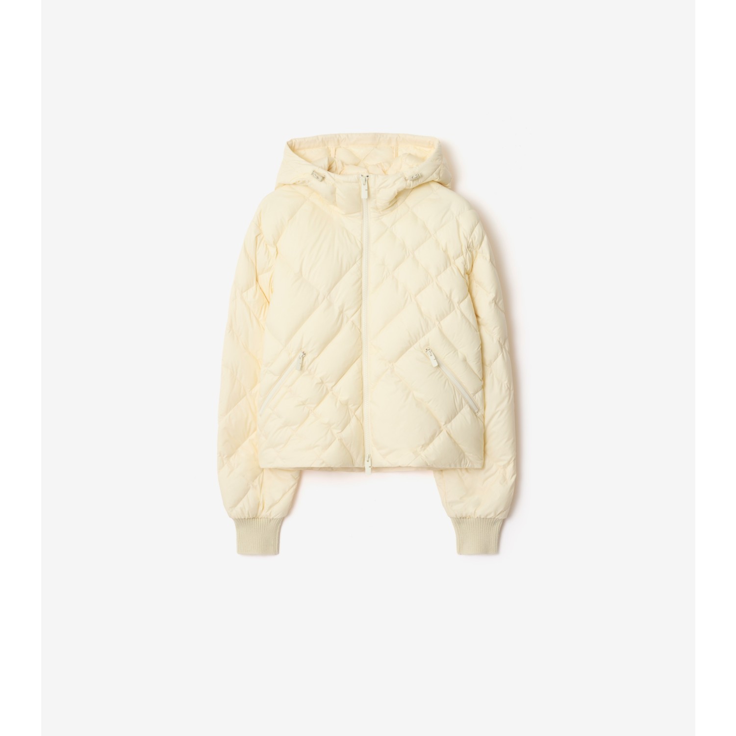 格纹缝线尼龙 Delley 羽绒服