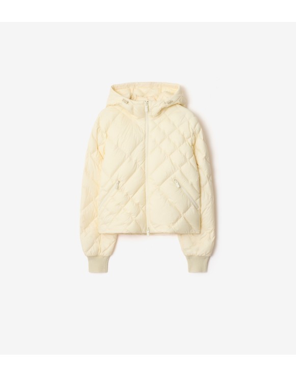 格纹缝线尼龙 Delley 羽绒服