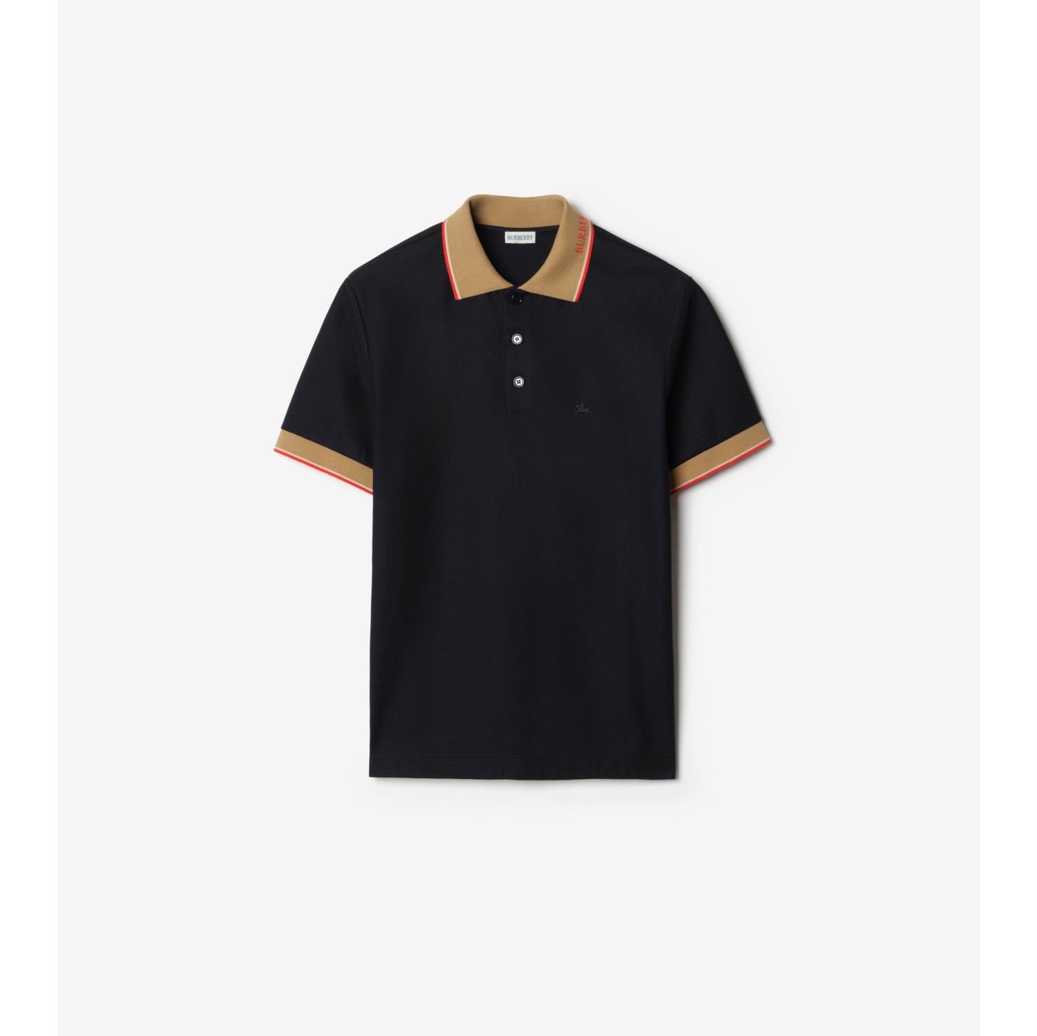 徽标衣领棉质 Polo 衫