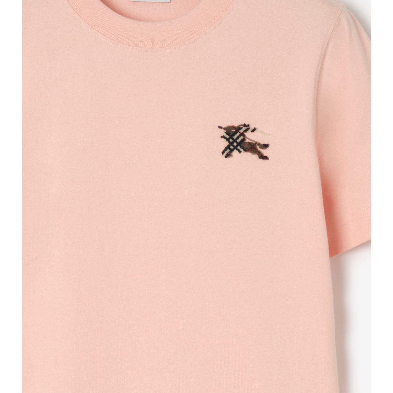 马术骑士徽标格纹棉质 T 恤衫