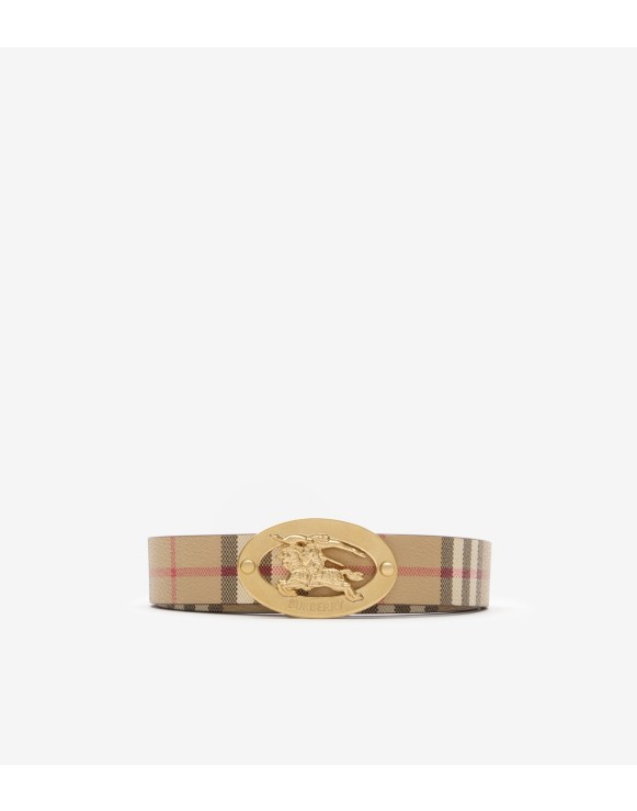 双面两用格纹 Oval 腰带
