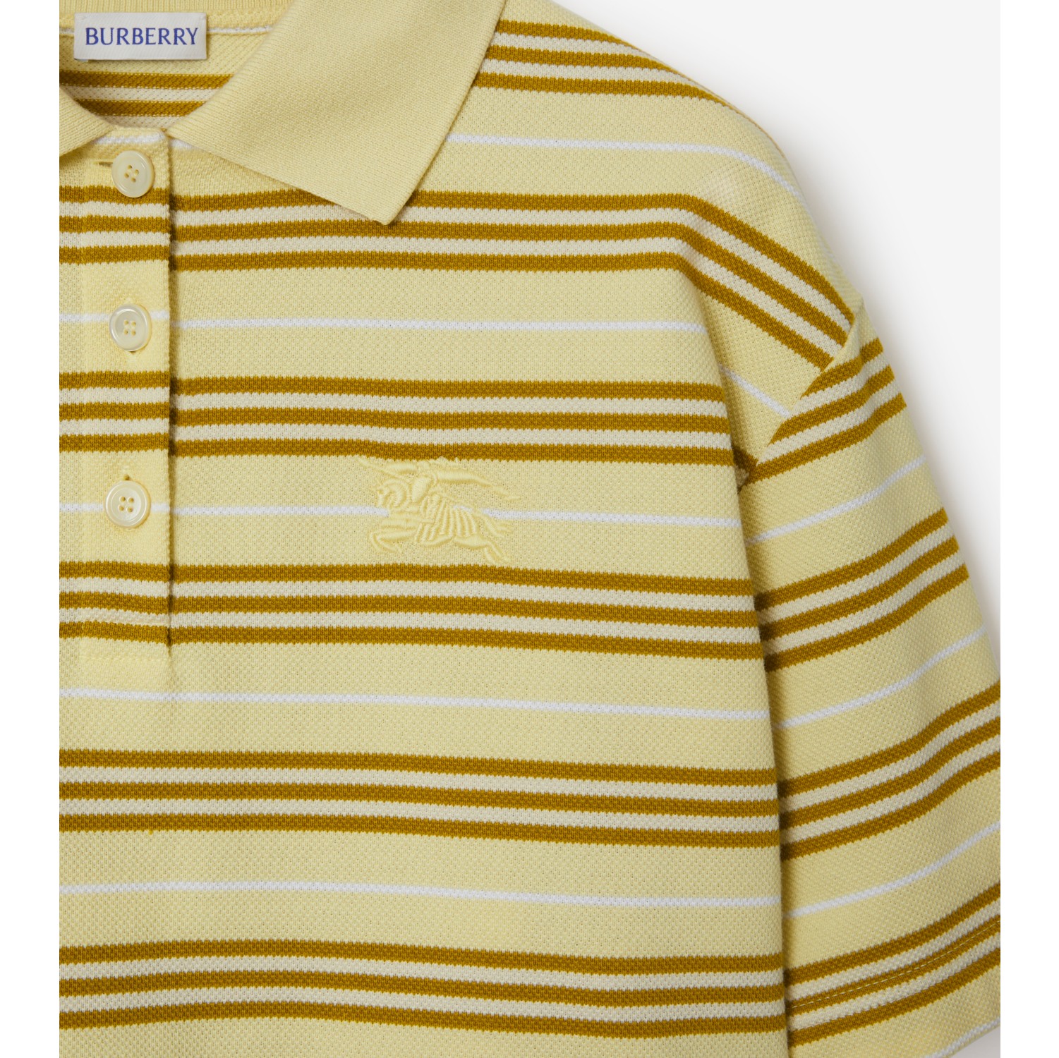 短款条纹棉质 Polo 衫