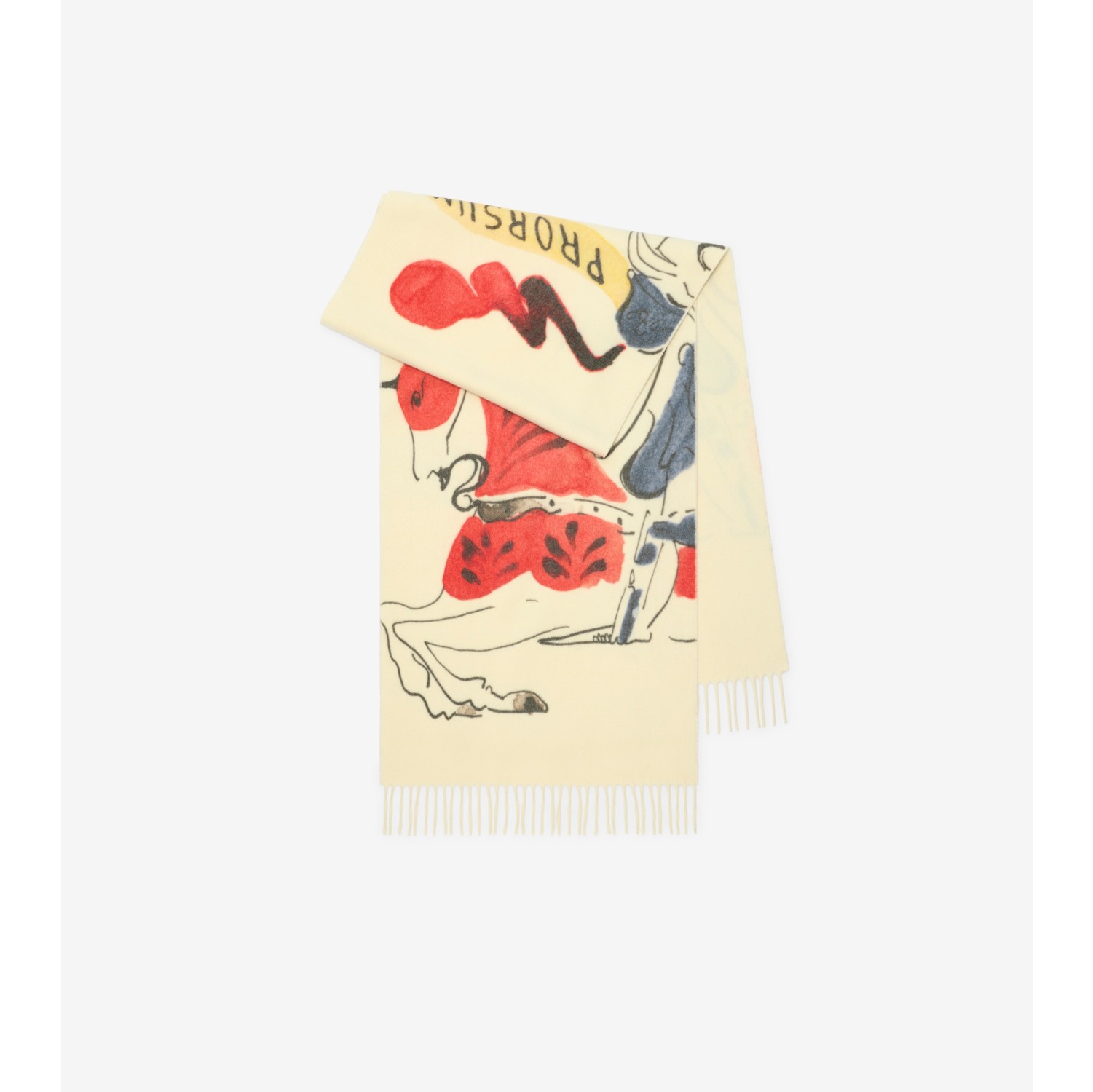 水彩马术骑士徽标羊绒围巾